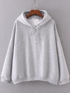 Shein Grey Drop Shoulder Hooded Oversized Sweatshirt
