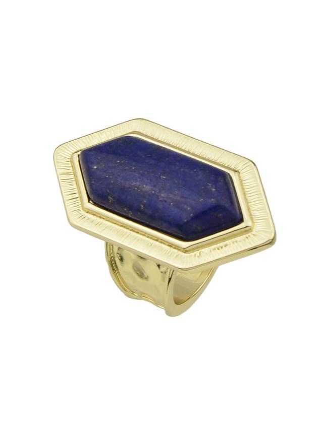 Shein Gold Design Big Imitation Turquoise Band Rings