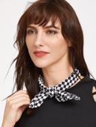 Shein Black And White Checker Square Scarf