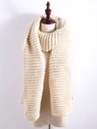 Shein Apricot Chunky Knit Textured Long Scarf