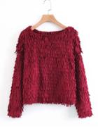 Shein Tiered Fringe Loose Sweater