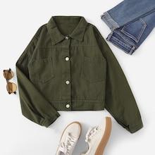 Shein Single Breasted Pocket Detail Jacket