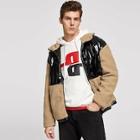 Shein Men Two Tone Mixed Media Teddy Jacket