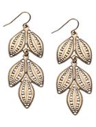 Shein Bronze Hollow Leaf Earrings