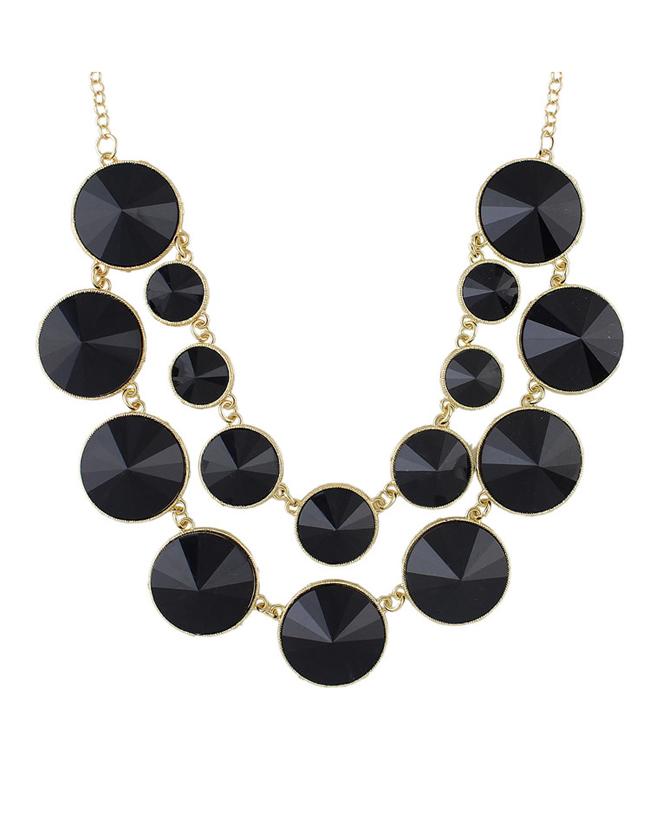 Shein Black Double Layers Statement Necklace
