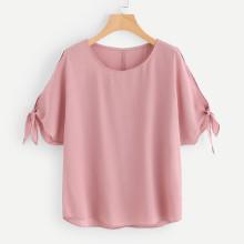 Shein Tie Detail Split Dolman Sleeve Top