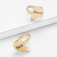 Shein Heart Design Couple Rings Set 2pcs