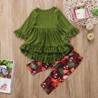 Shein Toddler Girls Frill Trim Dip Hem Dress & Pants