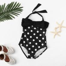 Shein Girls Polka Dot Halter Swimsuit