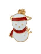 Shein Snowman 1pc Christmas Jewelry Enamel Santa Snowflake Bell Deer Gift Box Snowman Ear Cuff Cartilage Clip Earrings