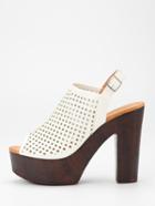 Shein Laser-cut High Vamp Platform Heels - White