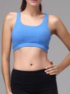 Shein Sky Blue Crisscross Back Sports Chest Pad Tank Top