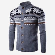 Shein Men Christmas Print Sweater Coat