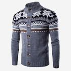 Shein Men Christmas Print Sweater Coat
