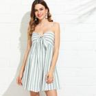 Shein Knot Front Striped Cami Dress