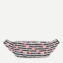 Shein Flamingo Print Striped Bum Bag