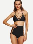 Shein Strappy High Waist Bikini Set