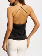 Shein Black Crisscross Back Cami Top