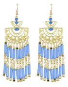 Shein Long Blue Bead Drop Earrings