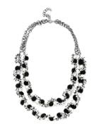 Shein Two Tone Layered Necklace With Faux Pearl