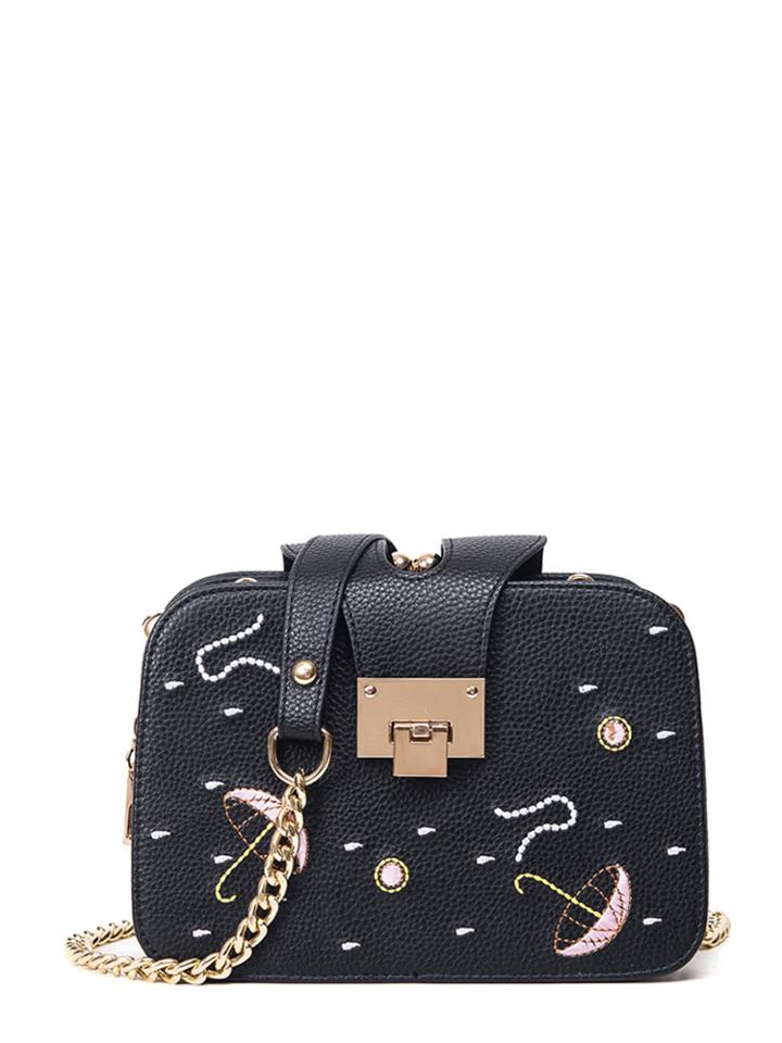 Shein Umbrella Embroidered Chain Bag