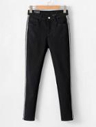 Shein Striped Tape Skinny Jeans