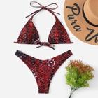 Shein Random Snake Print Self Tie Bikini Set