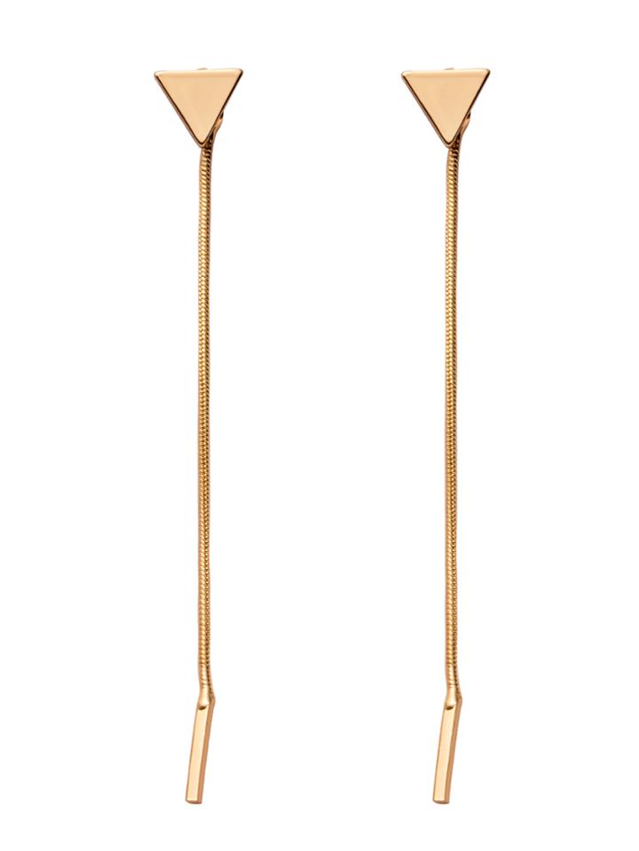 Shein Triangle Shaped Stud Chain Dangle Earrings