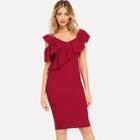 Shein Ruffle Trim Bodycon Dress