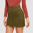 Shein Pocket & Button Front Bodycon Skirt
