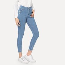 Shein Ripped Roll-up Skinny Jeans