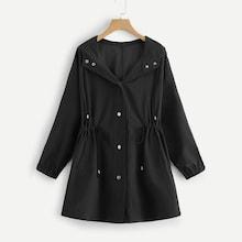 Shein Single Breasted Drawstring Coat