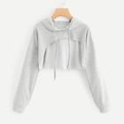 Shein Drop Shoulder Cut Out Front Hoodie