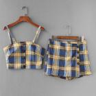 Shein Tartan Plaid Crop Cami Top With Skort