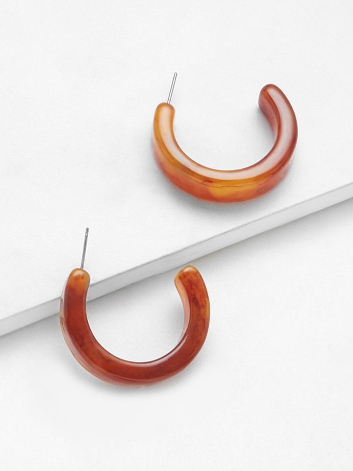 Shein Arc Shaped Stone Drop Earrings