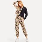 Shein Drawstring Waist Camo Print Pants