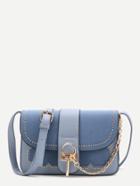 Shein Blue Studded Pu Crossbody Bag