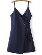 Shein Spaghetti Strap Side Tie Asymmetrical Dress