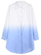 Shein Ombre Curved Hem Shirt Dress