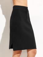 Shein Black Tie Detail Split Skirt