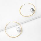 Shein Hoop Earrings With Metal Ball Detail