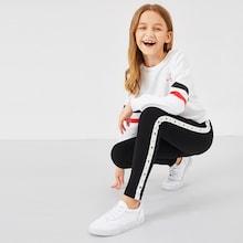 Shein Girls Eyelet Tape Side Pants