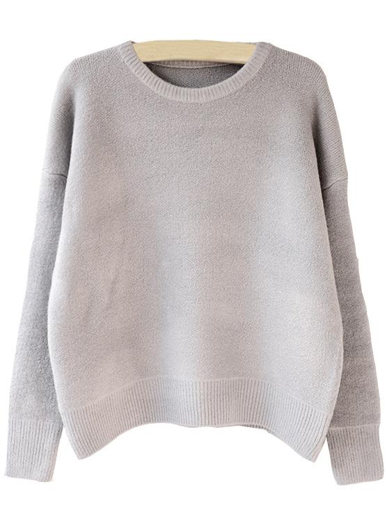 Shein Grey Round Neck Loose Sweater