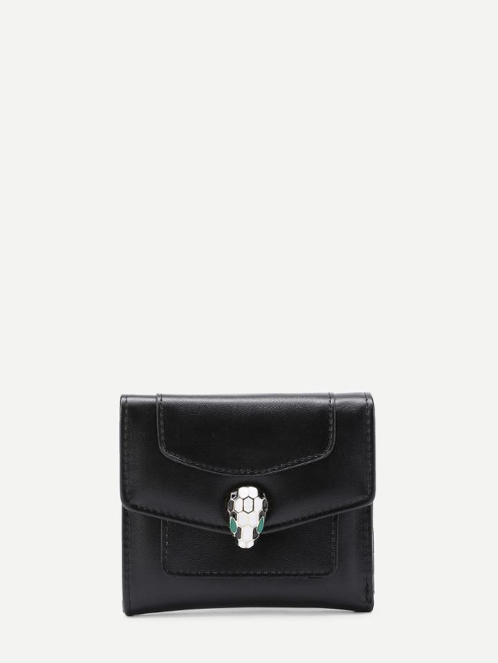 Shein Snake Head Detail Pu Wallet
