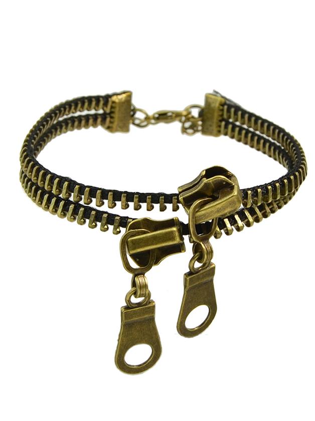 Shein Antique Gold Color Zipper Shape Anklet For Ladies