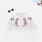 Shein Toddler Girls Floral Embroidery Blouse