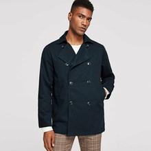 Shein Men Pocket Side Pea Coat