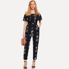 Shein Off Shoulder Geo Print Jumpsuit