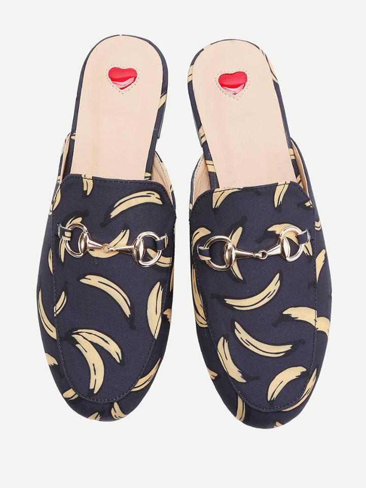 Shein Banana Print Loafer Mules