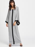 Shein Kimono Sleeve Contrast Panel Heathered Cocoon Dress